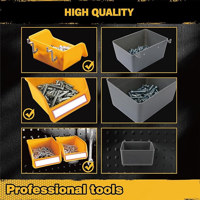 ELEAD Pegboard Bins Organizer Set 24-Pack - Durable Storage Tray for Screws, Nuts, Bolts, Hardware, Crafts, Accessories | Fit