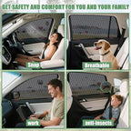 ZATOOTO Car Window Shades for Ford F150 2016-2024, 4 Pack F150 Sun Shade Side Window, Breathable Mesh Car Window Screen for Camping Napping Baby UV Protection