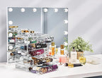 Sorbus Acrylic Makeup Organizer Set, 6-Drawer Vanity & Countertop Cosmetic Storage with Small & Wide Drawers, Diamond Makeup 