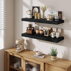 Fun Memories 12" Deep Floating Shelves for Wall, 36" W x 12" D Floating Shelves, Long Wood Floating Wall Shelf for Living Roo