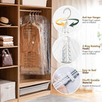 TAILI Hanging Vacuum Sealer Storage Space Saver Bags for Clothing,Travel, Suits and Jackets, Closet Organizers, 6 Pack Jumbo 