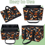 Reusable Grocery Bags Heavy Duty Shopping Bags Foldable Large Tote Bags with Long Handles & Hard Bottom