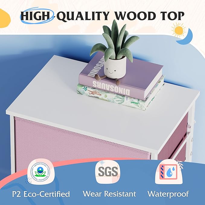 WLIVE Dresser with 4 Drawers, Storage Tower, Organizer Unit, Fabric Dresser for Bedroom, Hallway, Entryway, Closets, Sturdy S
