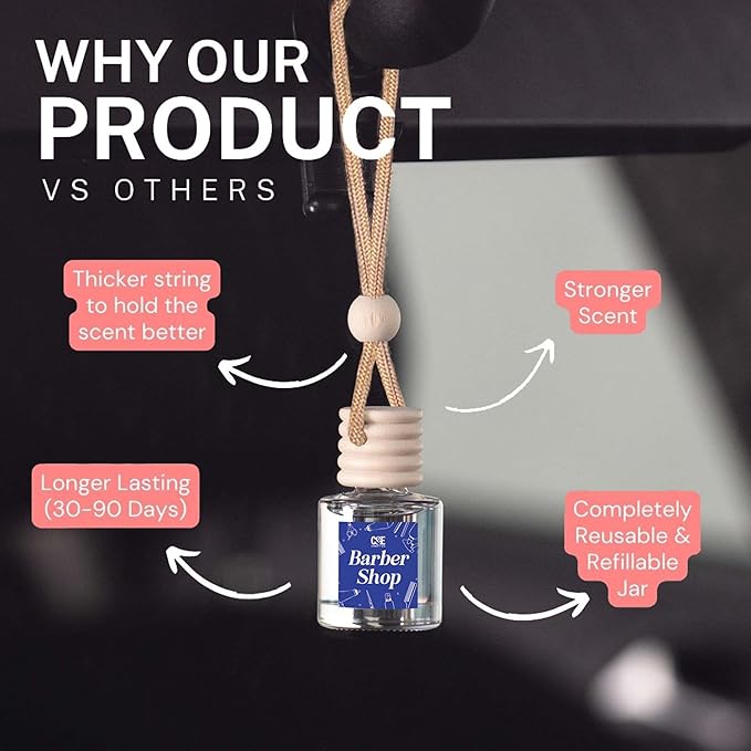CANDECraftCo Car Air Hanging Fragrance Oil, Car Auto Freshener for Essential Oils, Scents Fragrance Aromatherapy Automobile D