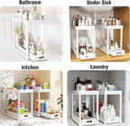 2 Pack Pull-Out Storage Organizers, Under Sink Organizer and Storage for Bathroom & Kitchen,Multi-Purpose Under Cabinet Organ
