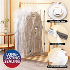 Hanging Vacuum Storage Bags, 6 Pack Hanging Storage Bags for Clothes With Electric Pump, Vacuum Sealed for Suits, Dress, Jack