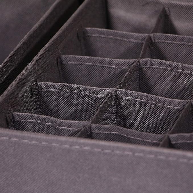 DIOMMELL 4 Pack Foldable Cloth Storage Box Closet Dresser Drawer Organizer Fabric Baskets Bins Containers Divider for Clothes