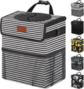 Car Trash Can for Car Cute, Bag Bin Hanging Waterproof Automotive Garbage Cans Leak Proof Vehicle Trash Can Stripe