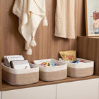 OIASKET Storage Baskets for Organizing 3 Pack, Woven Baskets for Shelves, Closet Organizer Bins Empty Gift Basket Toy Storage