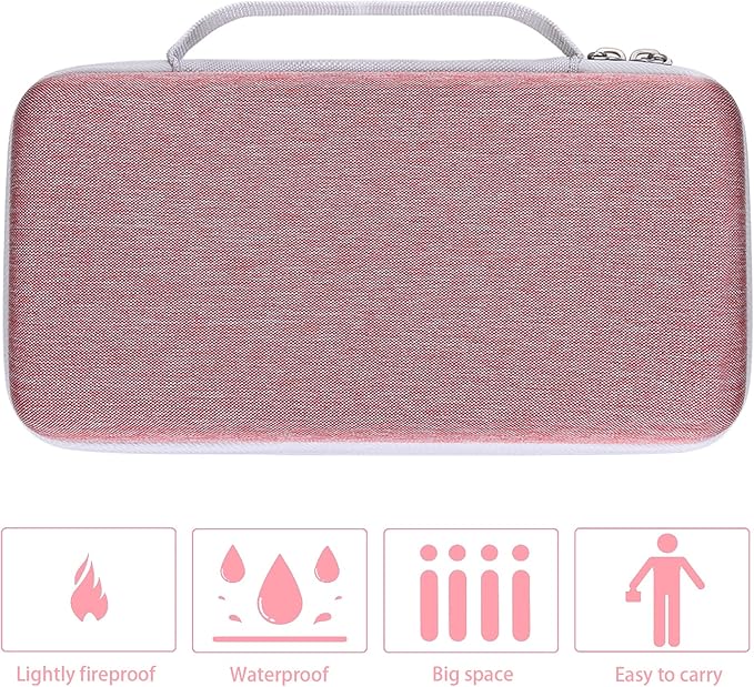 khanka Hard Travel Case Replacement for Halo Bolt 58830/57720 / Air 58830 / ACDC Max 55500 mWh Portable Emergency Power Kit, Portable Phone Laptop Charger, Case Only (Pink)