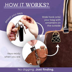 Women’s Bag Charm Key Finder, Car Keychain Hook, Cute Purse Organizer & Tote Bag Accessories, Gifts for Mom - Original