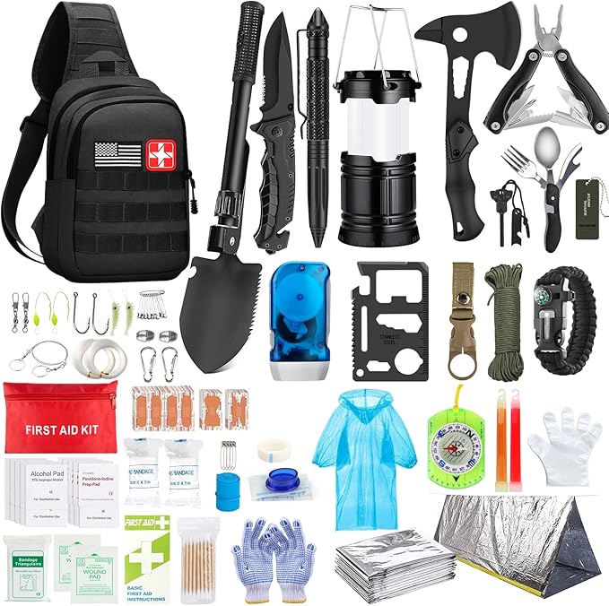 Survival Kit, First Aid Kit Survival Gear and Supplies Emergency Kit with Bug Out Bag Tactical Military Grade Molle IFAK for 