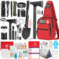 Survival Kit, 262Pcs Survival Gear and Supplies with First Aid Kit Pouch and Crossbody Bag, Emergency Kit with Tent, Camping 