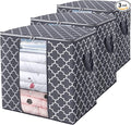 WISELIFE Storage Bags [3 Pack/100L] Large Blanket Clothes Organization and Storage Containers for Comforters,Bedding, Foldabl
