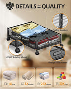 Under Bed Organizer, Storage Bins Under Bed, 60L Underbed Storage Bins for Bedroom Clothes Shoes Blankets (Black, 2 Pack)