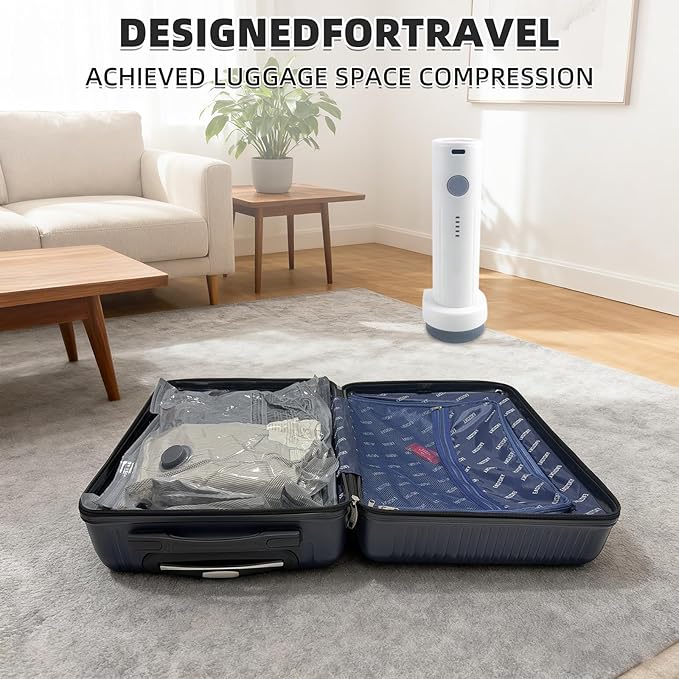Cordless Electric Vacuum Pump for Vacuum Storage Bags Travel Air PUM（Storage Bags Not Included in This Package）