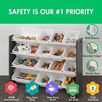 Humble Crew Toy Storage Organizer with 16 Removable Storage Bins for Kids Playroom, 4-Tier Toddler Toy Organization and Stora