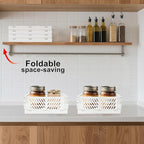 2 Pack Mini Foldable Small Plastic Baskets for Organizing and Storage，Collapsible Storage Crates,Mini Bins for Home Kitchen B