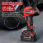 Tire Inflator Compatible with MILWAUKEE 18V Max Battery, 160 PSI Cordless Air Compressor With 12V DC Car Adapter,LCD Digital Pressure Gauge for Car, Bike, Sport Ball (No Battery)