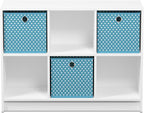 Furinno BASIC Book Shelf, 6-Cube Bookshelf with Open Shelf, 3 x 2 Bookcase with Storage Bins, Closed Back, Horizontal, 11.9 x