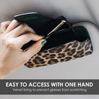 Car Sunglasses Holder for Car Visor Vegan Leather Auto Eyeglass Case with Clip Automotive Interior Visor Accessories