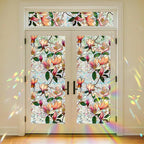 Magnolia Sunroof Stained Glass Window Film Decorative, 3D Rainbow Window Film Non-Glue Static Cling Sunroof Decal for Car Moonroof Home Glass Door Decor, 16.9" x 39.4"