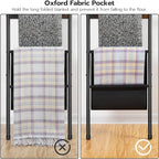 HOOBRO Blanket Ladder, 5 Tier Towel Rack, 17.3" L x 63" H, Wall-Leaning Blanket Rack for Living Room, Decorative Ladder with 