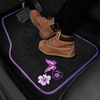 CAR PASS Embroidery Butterfly and Flower Car Floor Mats, Purple Car Floor Mats, Universal Fit 95% Automotive,SUVS,Sedan,Vans,