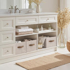 StorageWorks Shelf Baskets for Organization, Linen Closet Organizers and Storage Basket, Foldable Storage Bins, Closet Organi