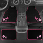 CAR PASS Embroidery Butterfly and Flower Car Floor Mats, Pink Car Floor Mats Universal Fit 95% Automotive,SUVS,Sedan,Vans,for
