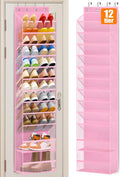 MISSLO 12 Tier Over the Door Shoe Organizer Breathable Mesh Hanging Shoe Rack for Closet Storage Shoe Holder for Door Fit 24 