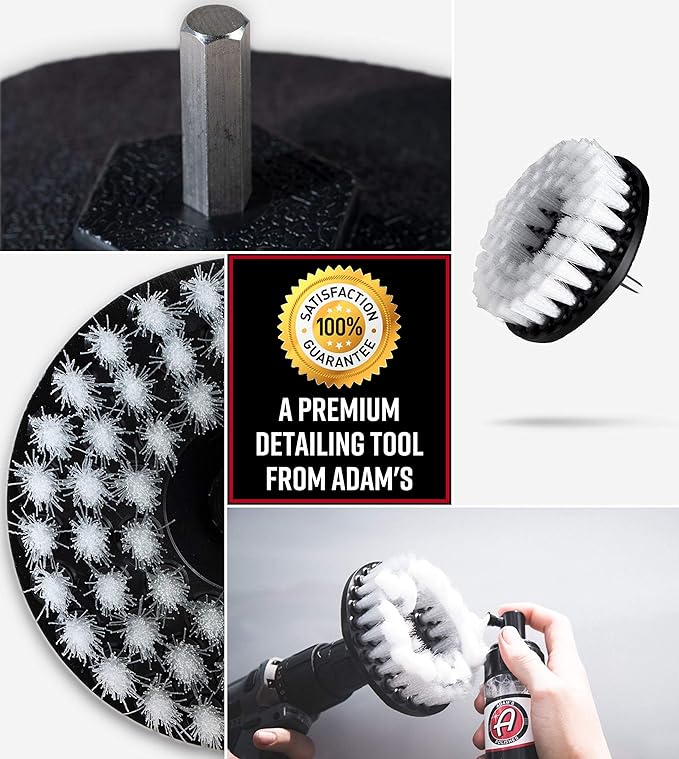 Adam's Polishes Carpet Drill Brush - A Cleaning Tool Attachment For Scrubbing/Cleaning Carpet, Upholstery, Leather Seats & Ch