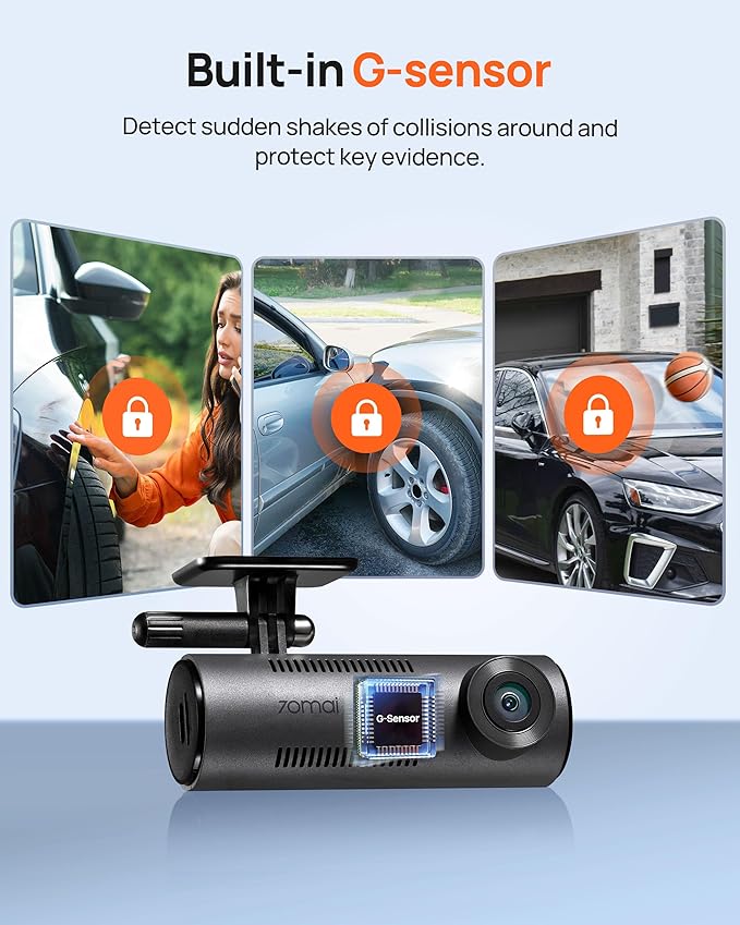 70mai Dash Cam M310, Dash Camera for Cars 1296P QHD, Smart Dash Cam Front Built in WiFi, 130° Wide-Angle FOV, WDR, Night Visi