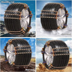 Snow Tire Chains, Universal Car Emergency Anti Slip Snow tire Chains, 6 Pack Winter Security Portable Adjustable Car Tire Sno