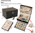BOOVO Earring Jewelry Box For Women Girl Stud Organizer, 5 Layers Girl Jewelry Organizer Box With Lock Earring Holder Organiz