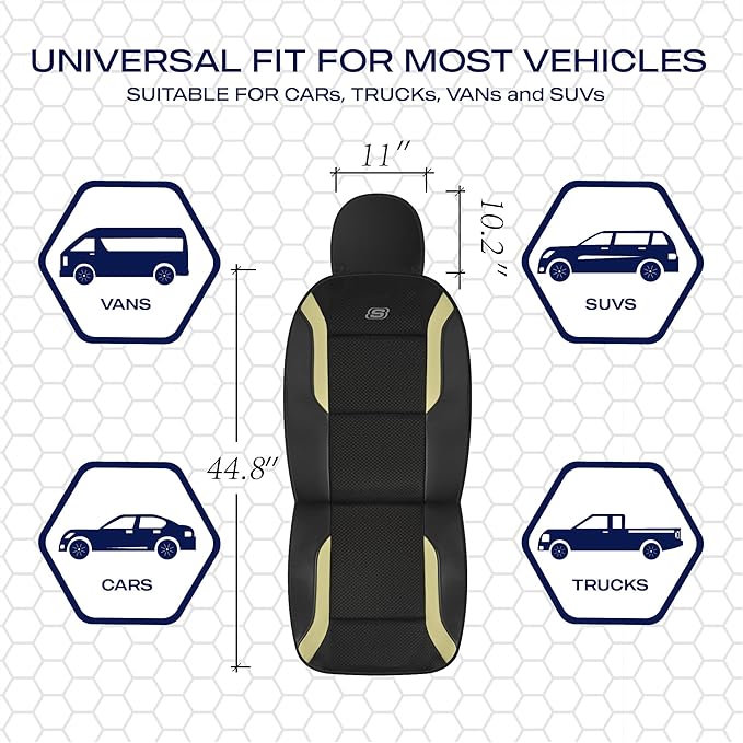 Skechers Memory Foam Car Seat Covers, Air Cool Mesh Thick Seat Covers,Car Seat Covers Front Seats Airbag Compatible, Automoti