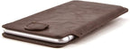 Dockem Provincial Wallet Sleeve for iPhone 11-15 Pro Max, 14-16 Plus, XS Max, 6-8 Plus (6.5/6.7 inch) – Vintage Vegan Leather Pouch Cover with 2 Card Holder Slots [Brown]