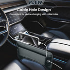 2-Pack Car Seat Gap Filler Organizer - Upgraded Anti-Slip Strap Design - Premium Leather Side Console Pocket - Prevent Phone Falling - Universal Fit Car Essentials for SUV, Truck & Sedan, Grey