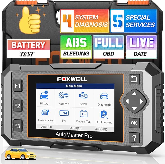 2026 FOXWELL NT614 Elite OBD2 Scanner with 5 Resets ABS Bleeding, SAS Calibration, Oil, EPB, Throttle, Upgrade of NT604 Code