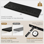 Fun Memories 40 Inch Floating Shelves in Black, 9.3 Inch Deep Floating Shelf for Bathroom Living Room Kitchen, Rusitc Wall Mo