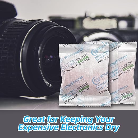 20 Gram [500 Packs] Desiccant Packs, Indicating Silica Gel Packets, Rechargeable Moisture Packs for Storage, Moisture