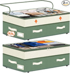 Dolicer 2 Pack Under Bed Storage with Wheels, 6in-10in Height Adjustable Underbed Storage Containers, 92L XXXL Under Bed Draw