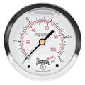 Winters 2-1/2" Dial Size, Liquid Filled Industrial Pressure Gauge, Brass Internals, 304 Stainless Steel Case, Dual Scale 0-15 psi/kPa, 1.5% Acc, 1/4" NPT Back Mount, Glycerin Filled Pressure Gauge