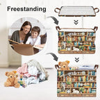 Clastyle Cat Book Shelf Basket for Reading Room Collapsible Toy Gift Kid Storage Basket Baby Clothes Organizer Nursery Bin