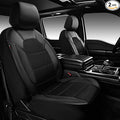 CAR PASS Universal Leather Two Front Seat Covers,Sport seat Covers fits Most Cars, SUVs, Trucks, and Vans Airbag Compatible (