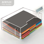 Acrylic Hanging File Folder Organizer, Letter Size Clear Filing Organizer Box with Handles, Magazine File Holder for Desk Hom