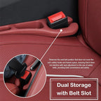 Car Seat Gap Filler, Auto Seat Gap Organizer Dual Storage Slot with Phone Holder, Universal Car Seat Catcher Accessories Plug Strip Fit Car SUV Truck, Fill the Space in Between Seat and Console, Red