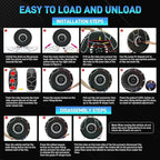Auto Fixing Snow Chains for Pickup Trucks & SUVs, Heavy Duty Tire Chains with Self-Tensioning, Quick Install Emergency Tracti