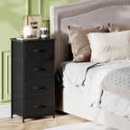 Somdot Dresser for Bedroom with 4 Drawers, Storage Organizer Chest of Drawers with Removable Fabric Bins for Closet Bedside L