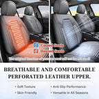 Coverado Car Seat Covers Full Set, Leather Seat Covers for Cars, Automotive Seat Cover Car Accessories Universal Fit for Most
